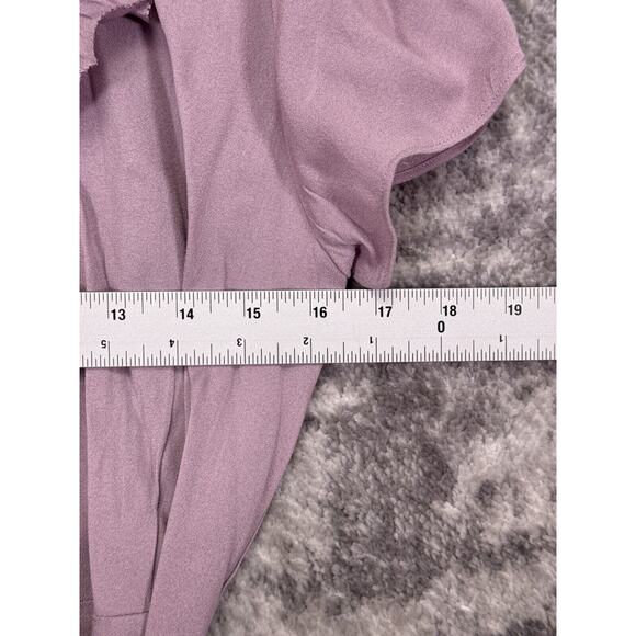 New Aritzia Dress Medium Womens Sunday Best Purple Ruffle Wrap - Picture 4 of 8